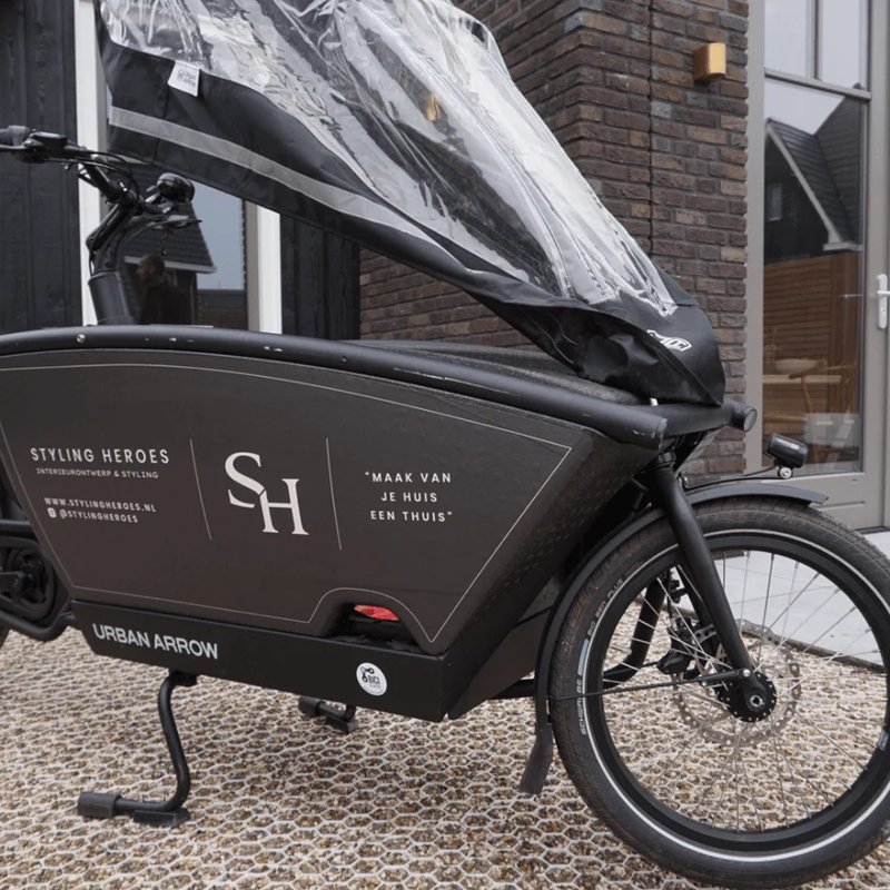 Premium merksticker op bakfiets